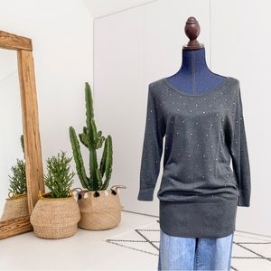 White House Black Market Diamond Stud Sweater